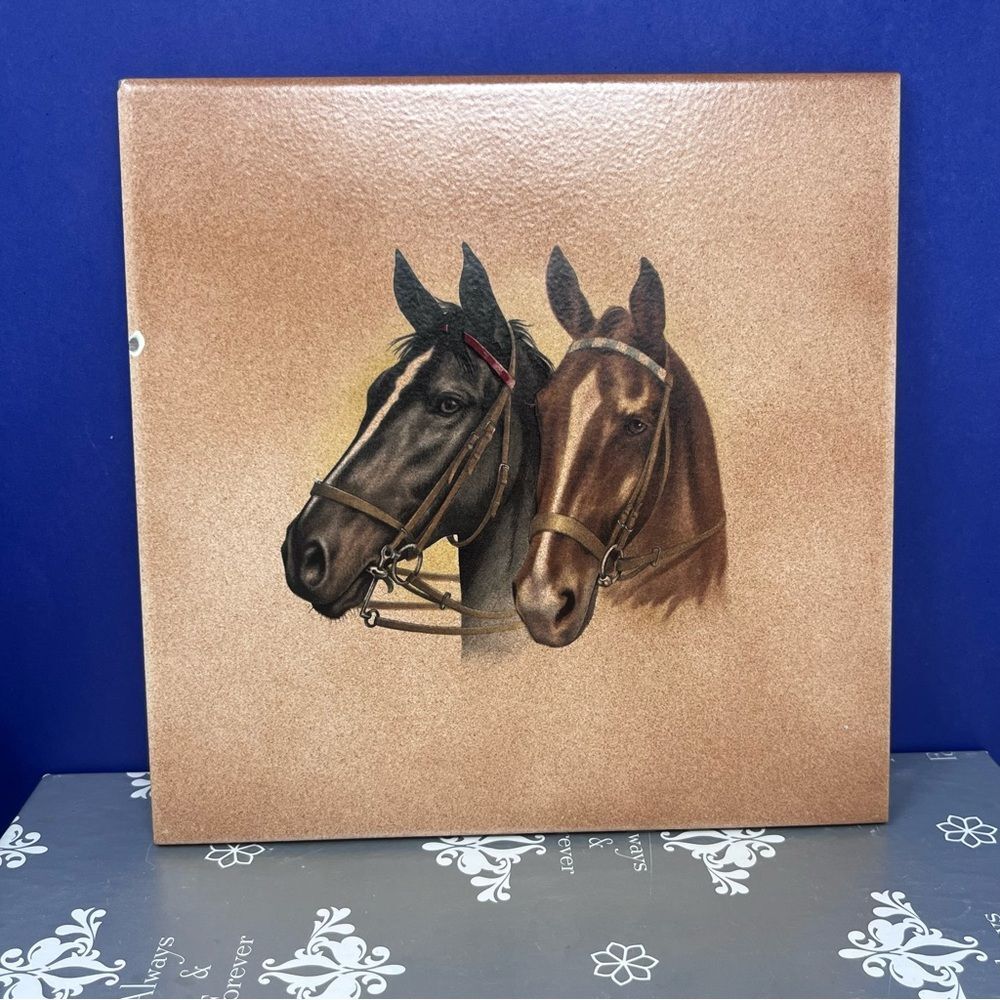 8x8 Painted Horses Ceramic Tile